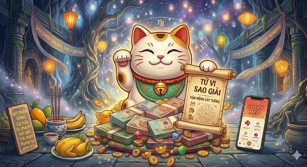 LuckyMeo — giải mã giấc mơ, vận may bùa và số may mắn AI